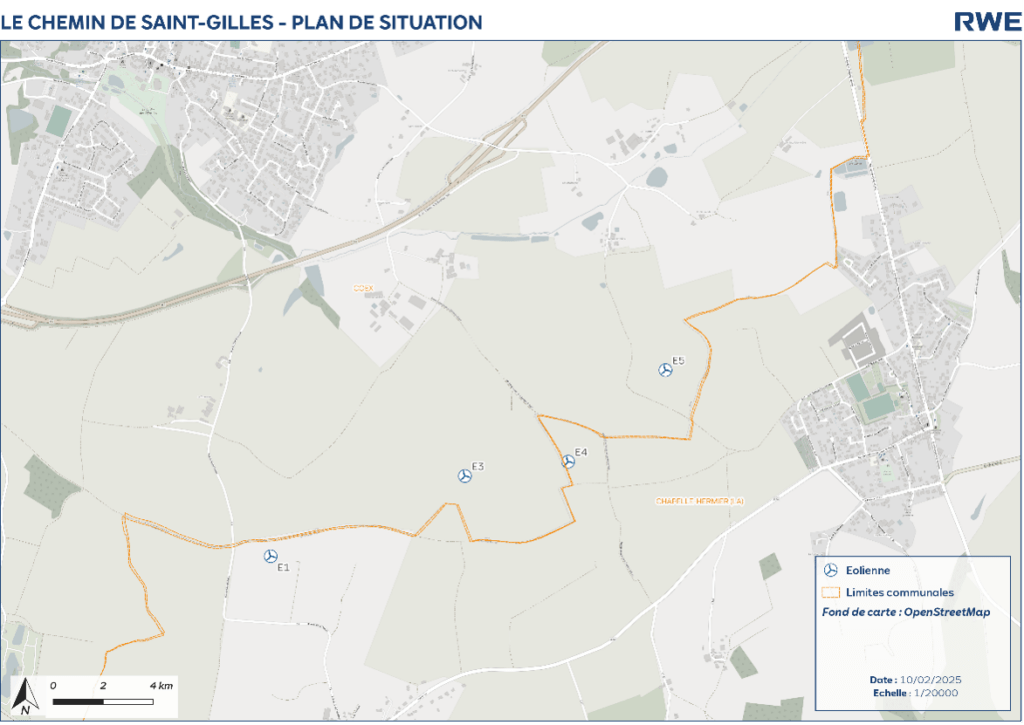 Implantation prévisionnelle des éoliennes du Chemin de Saint-Gilles